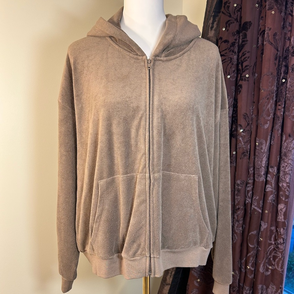 SKIMS Ladies Tan Zip-Up Hoodie Size 2X